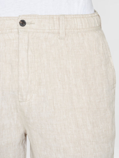 KCA - FIG loose herringbone linen elastic waist shorts Light feather gray