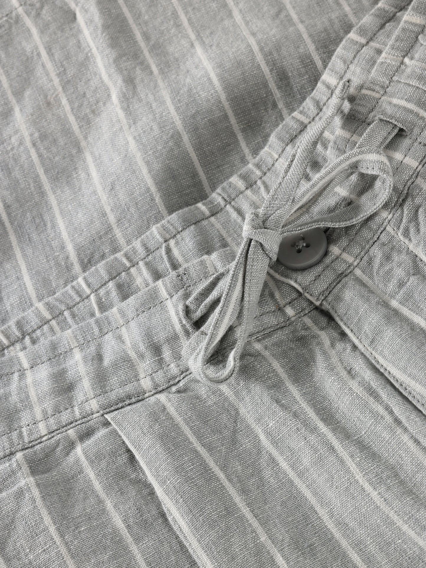 KCA - Fig loose linen shorts Grey stripe - WERTE FREUNDE