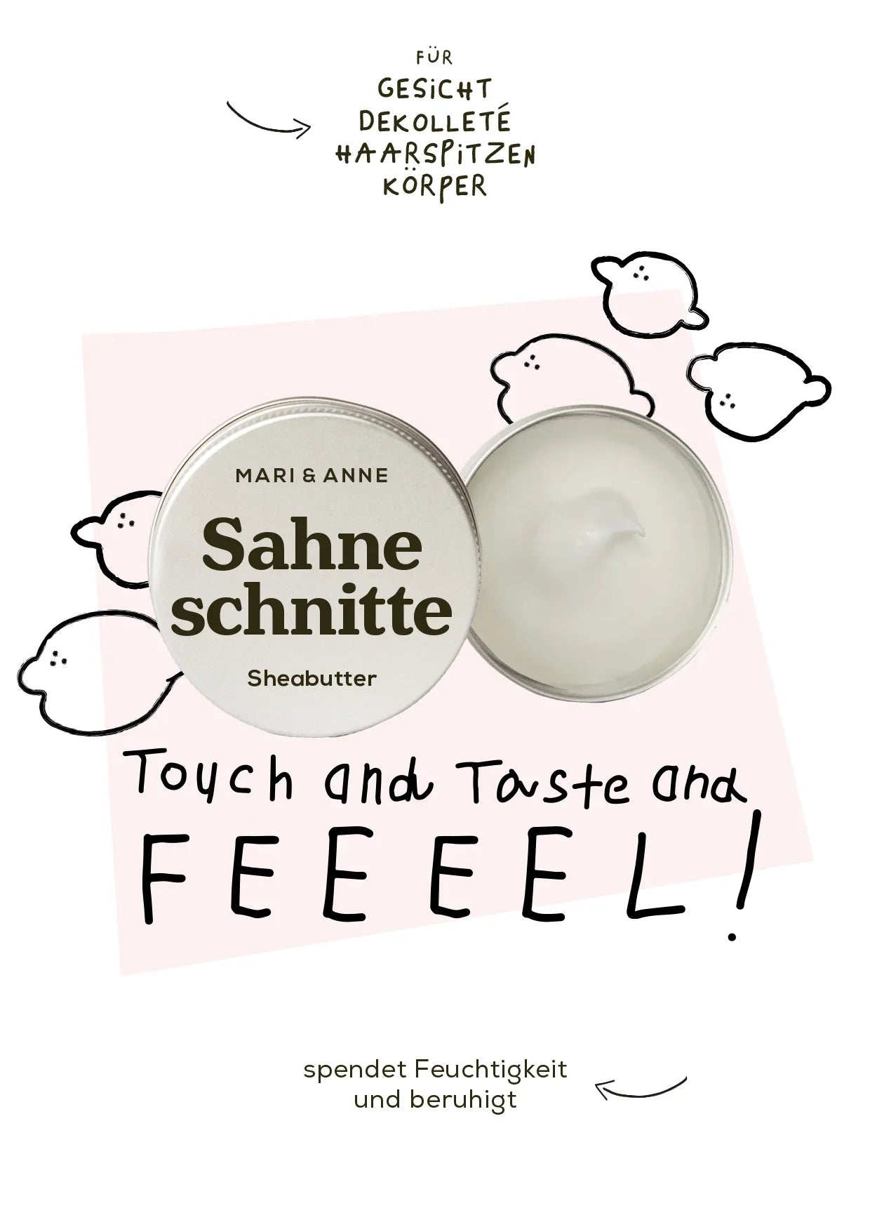 MARI & ANNE - Sahneschnitte Lemon Sheabutter Mini 8g - WERTE FREUNDE