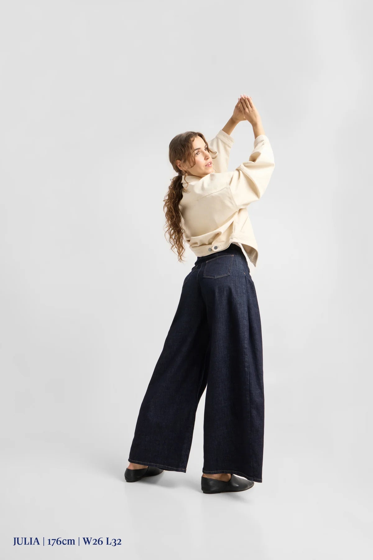Dawn Denim - BEAMER Soft Denim - Super Wide Leg Raw Blue