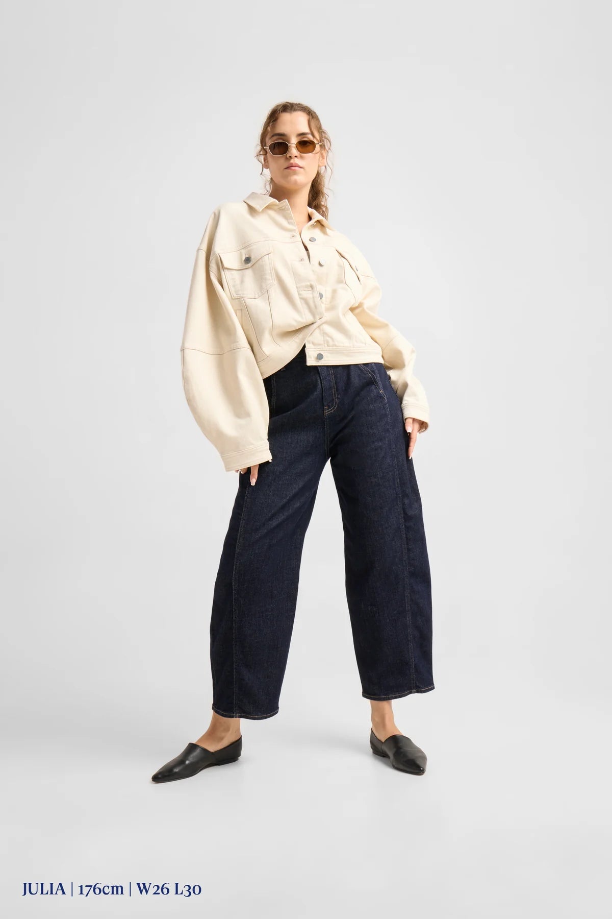 Dawn Denim - MOONDUST Soft Denim - Wide Barrel leg Raw Blue