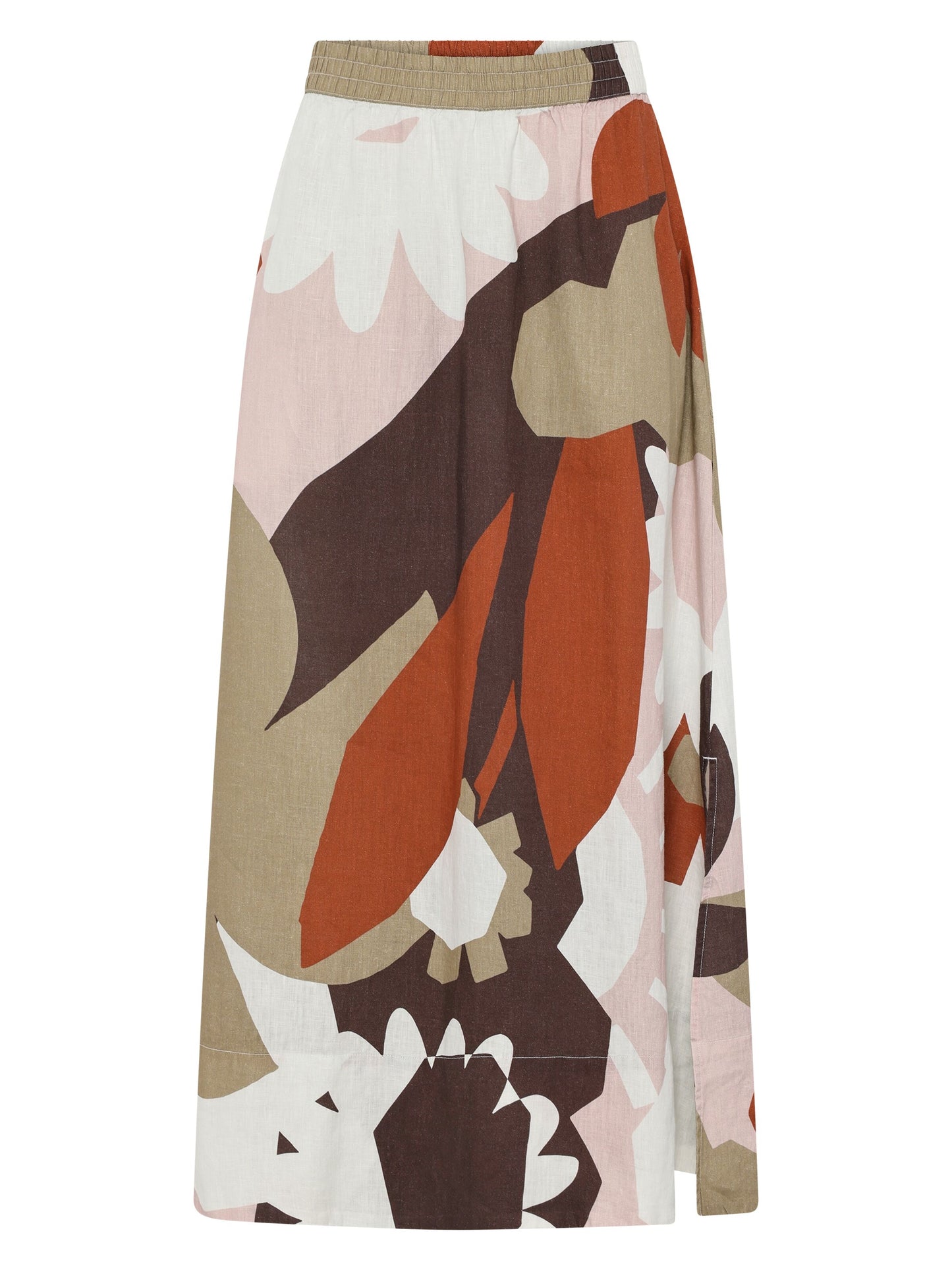 KCA - Linen print maxi skirt Multi color AOP - WERTE FREUNDE