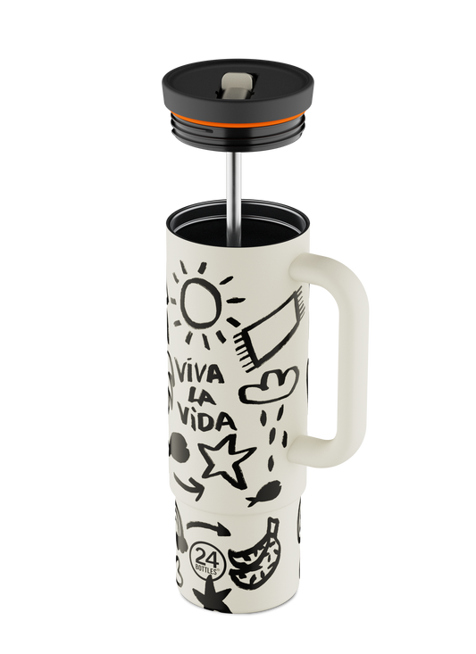 24Bottles - Strohhalmbecher Viva la Vida 800ml
