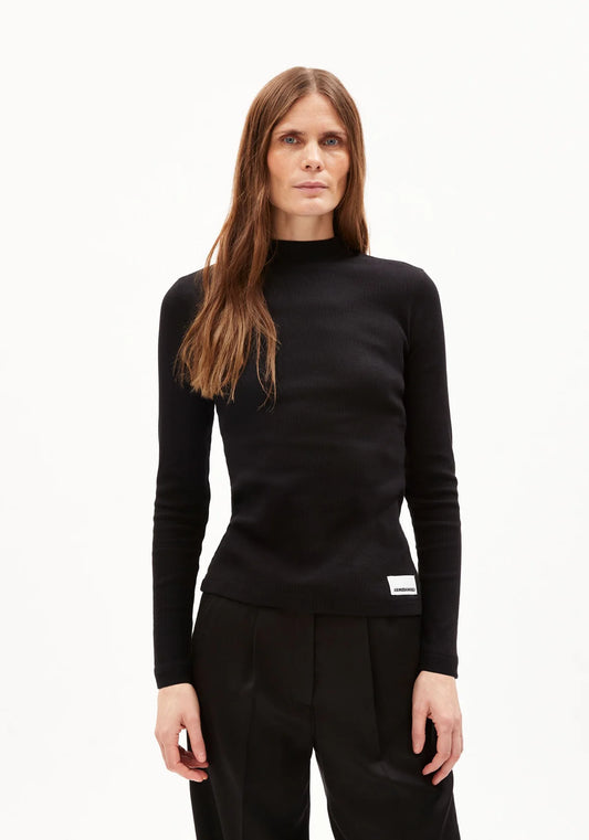 Armedangels - FATIMAARA RIB LONGSLEEVE Jersey Shirts Longsleeve black