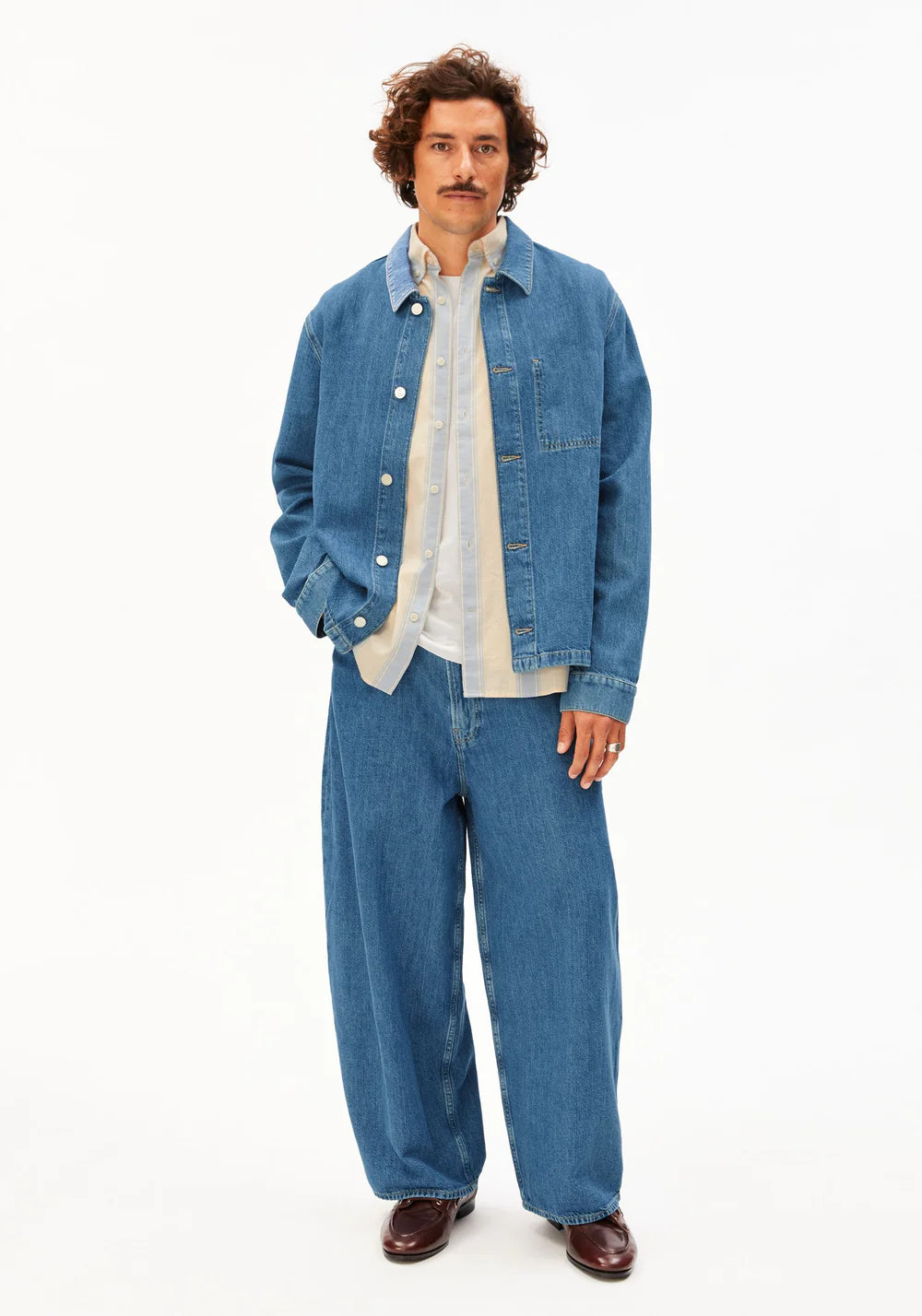 Armedangels - LINEN BLEND DENIM JACKET sea salt - WERTE FREUNDE