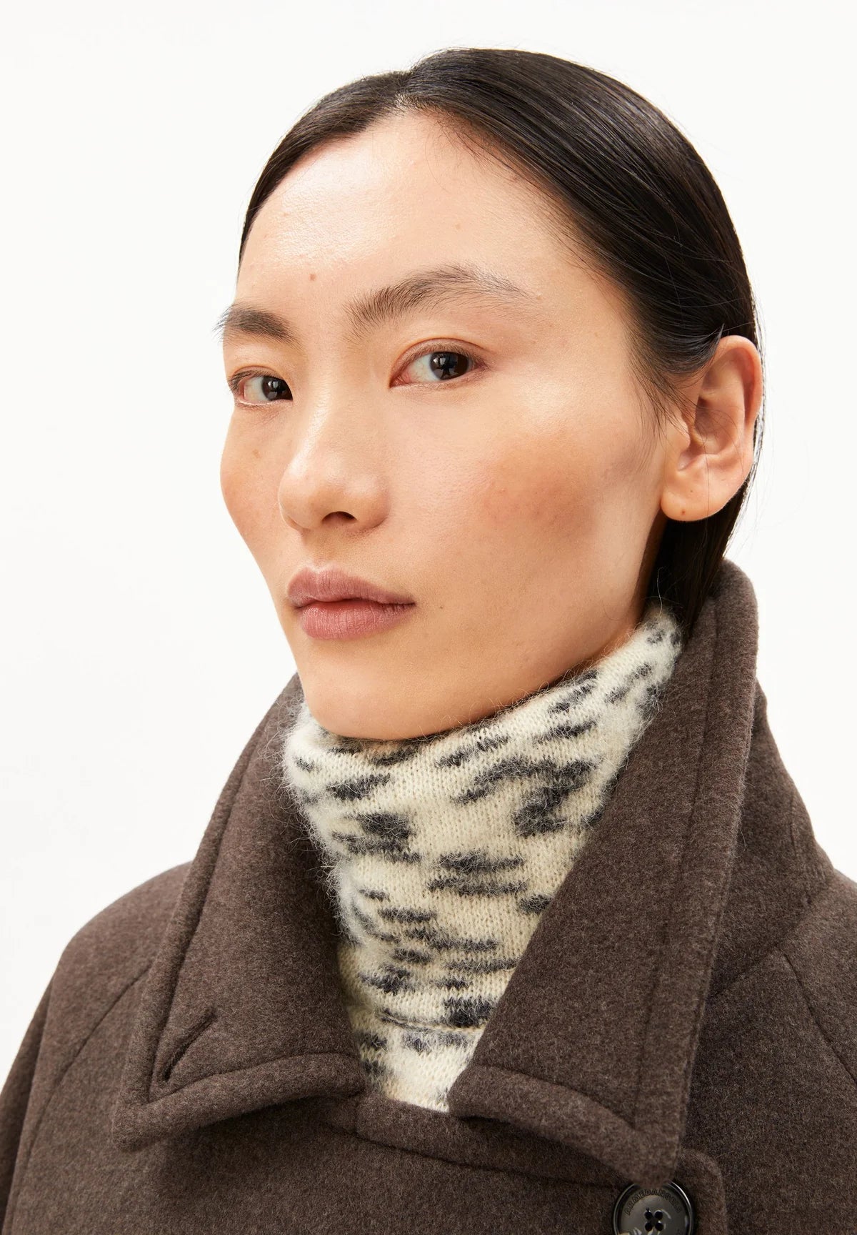 Armedangels - WOOL DOUBLE-BREASTED COAT claystone melange