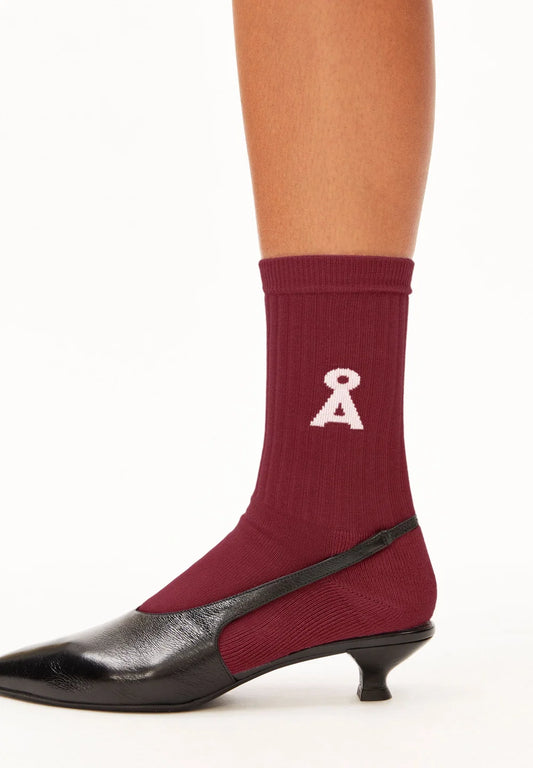 Armedangels - SAAMUS BOLD SOCKS velvet red