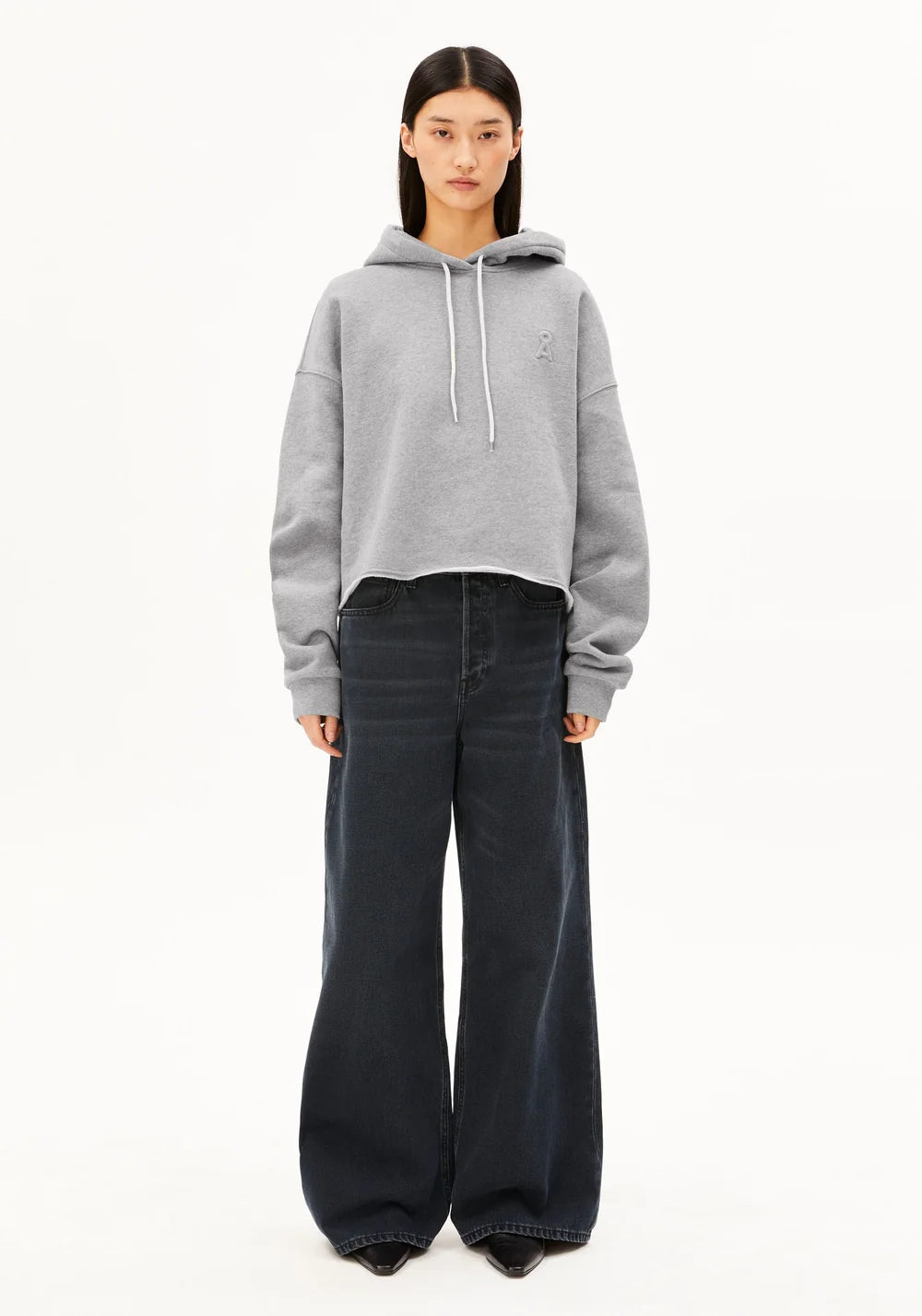 Armedangels - ICONIC Å OPEN EDGE HOODIE Sweat Hoodie silver melange