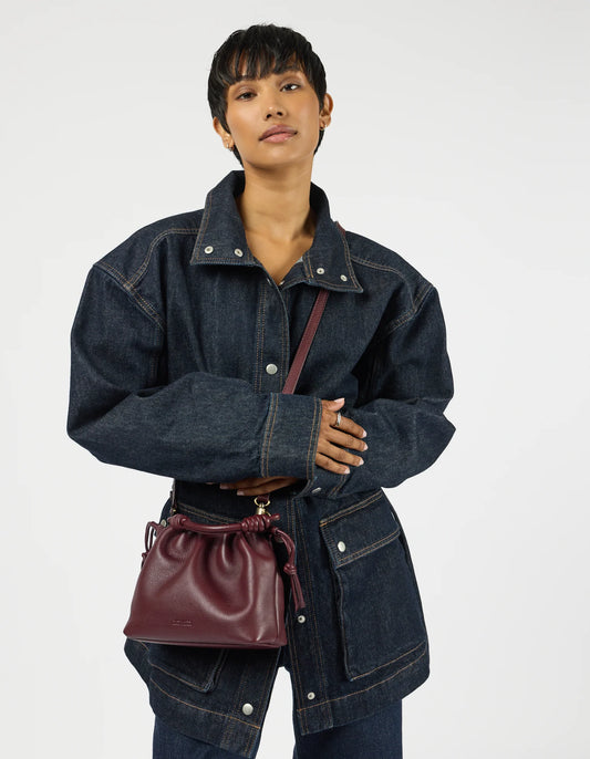 O MY BAG - Kiki Mini Soft Grain Leather Dark Cherry