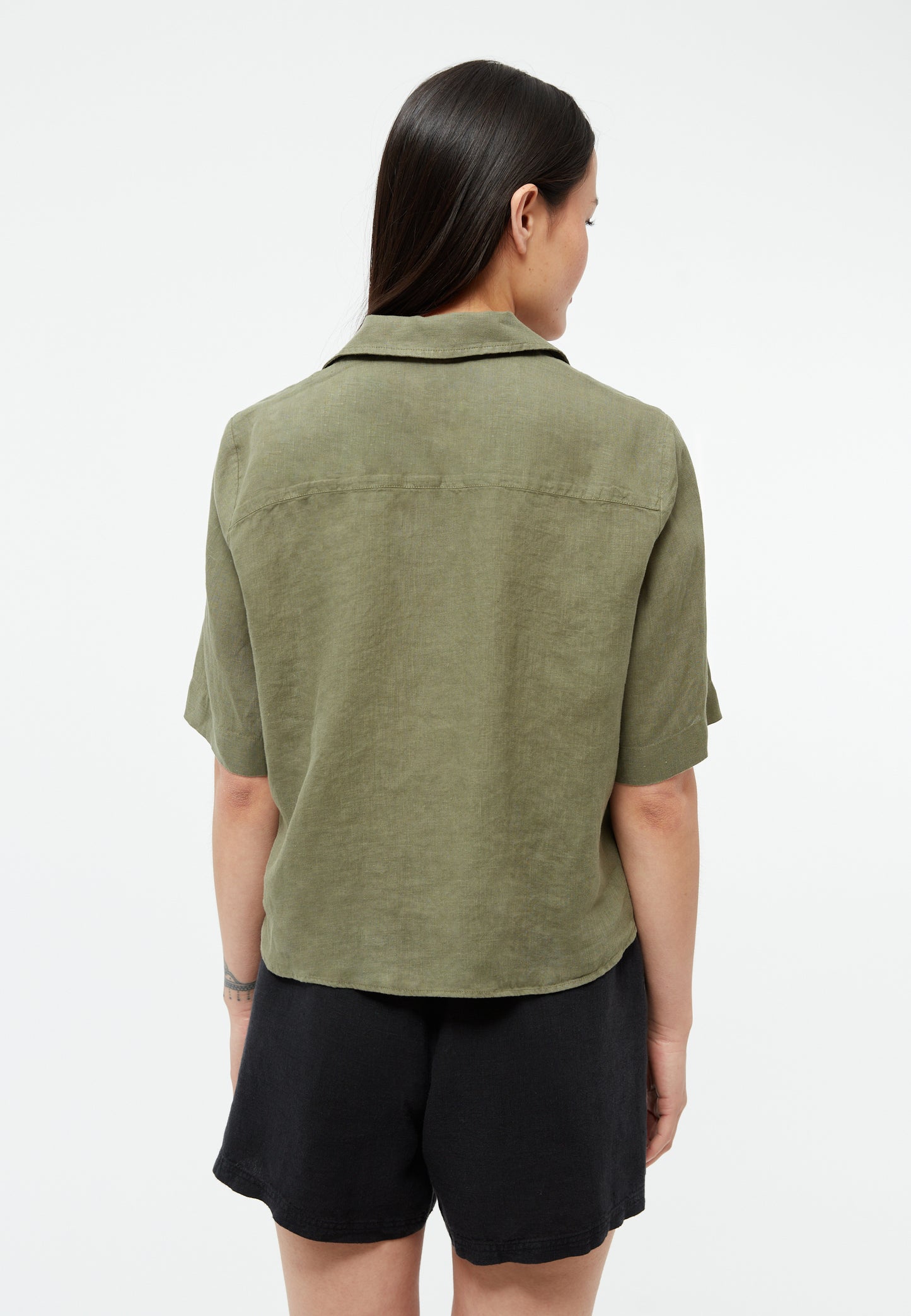 GIVN - GBCarol Blouse Faded Olive (Linen) - WERTE FREUNDE