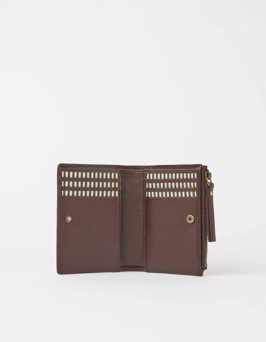 O MY BAG - Jamie Wallet Woven Chocolate Woven Soft Grain Leather - WERTE FREUNDE