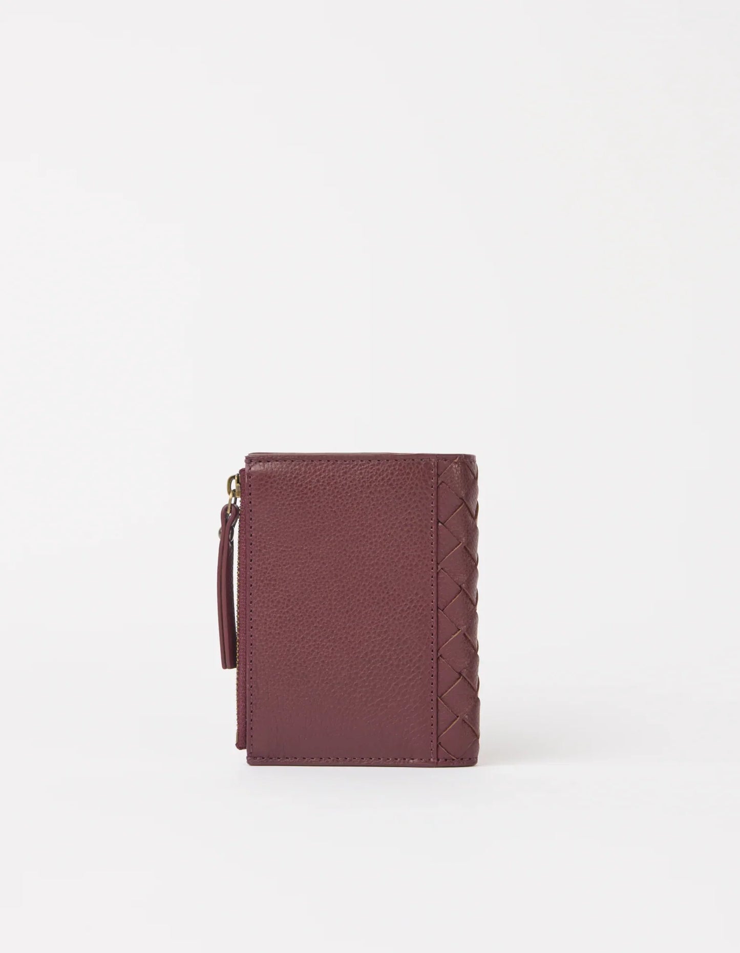 O MY BAG - Jamie Wallet Woven Dark Cherry Woven Soft Grain Leather - WERTE FREUNDE