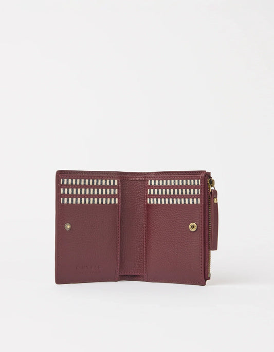 O MY BAG - Jamie Wallet Woven Dark Cherry Woven Soft Grain Leather - WERTE FREUNDE