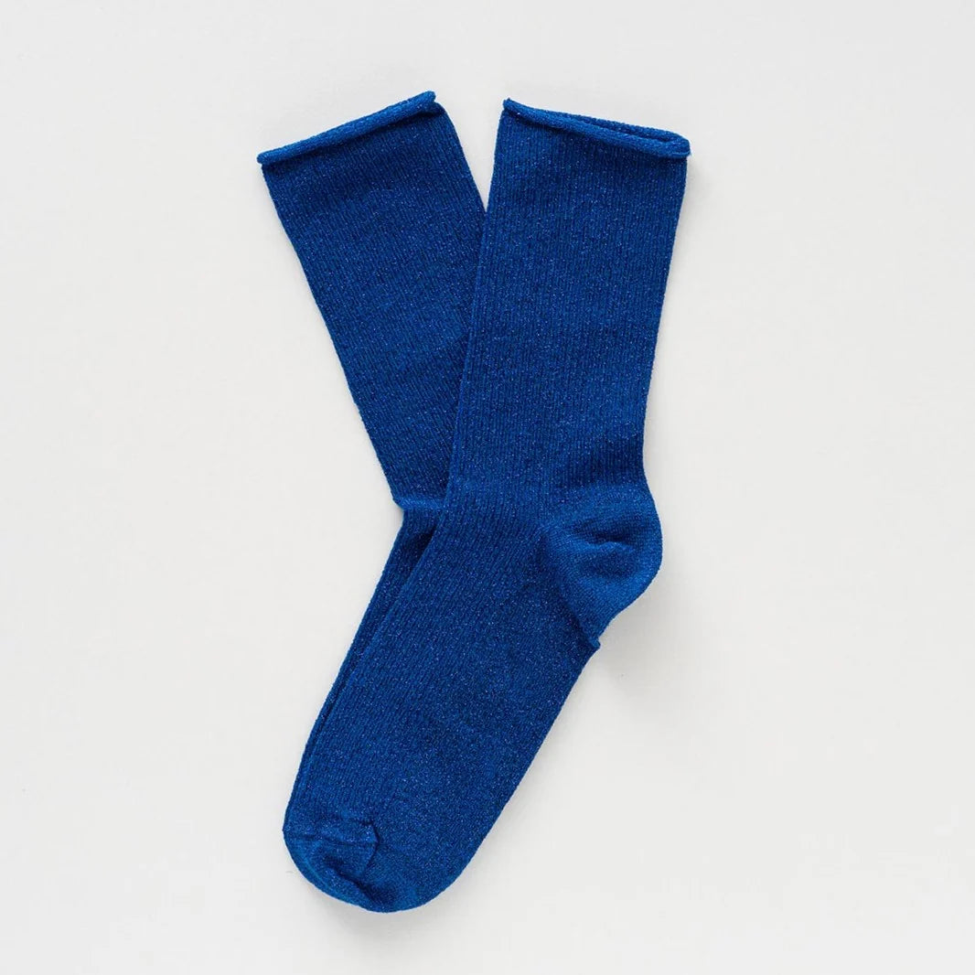 KLUE - Glitter Lurex Socken Elektrisches Blau