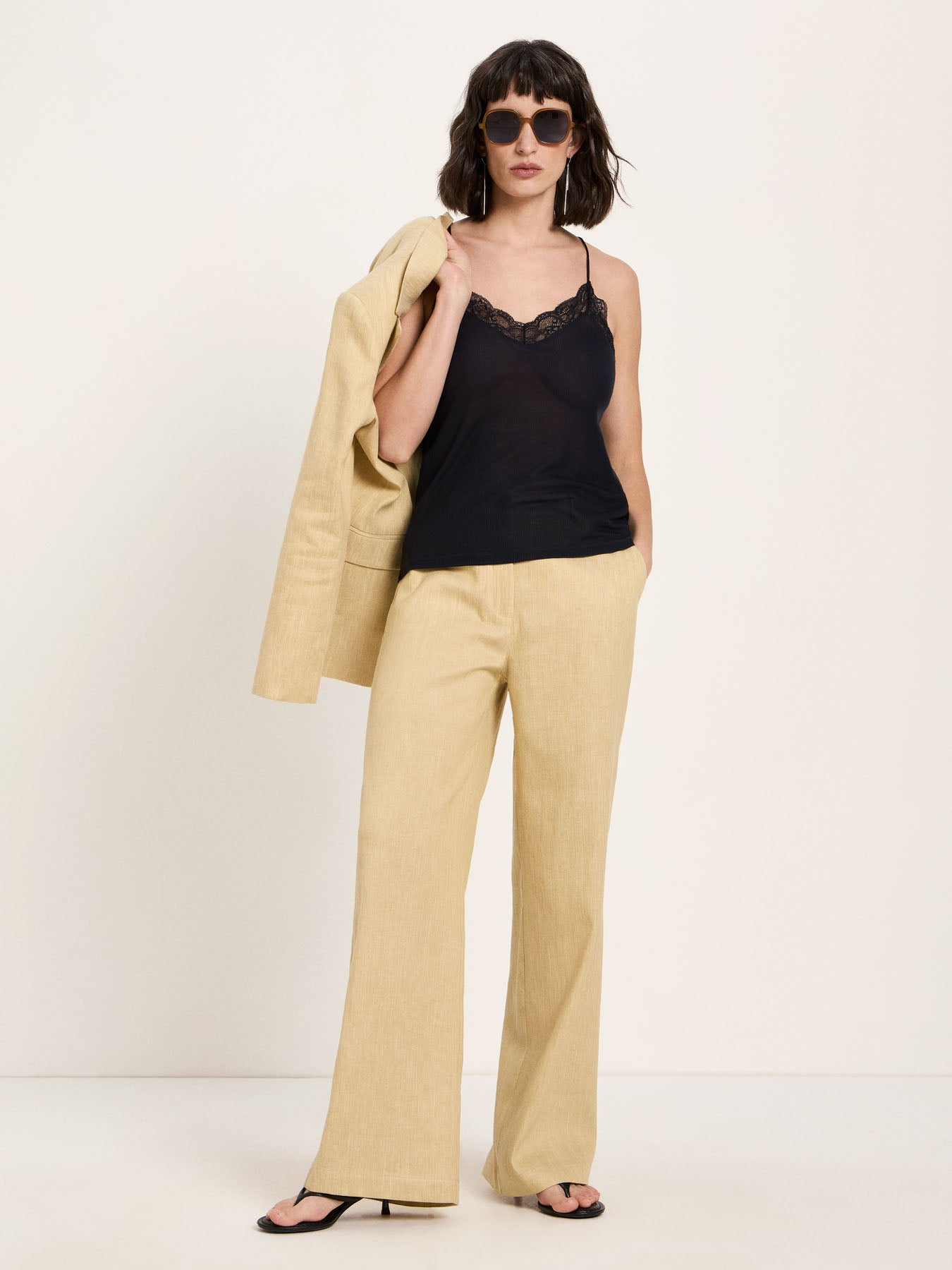 LANIUS - Spitzentop aus TENCEL onyx - WERTE FREUNDE