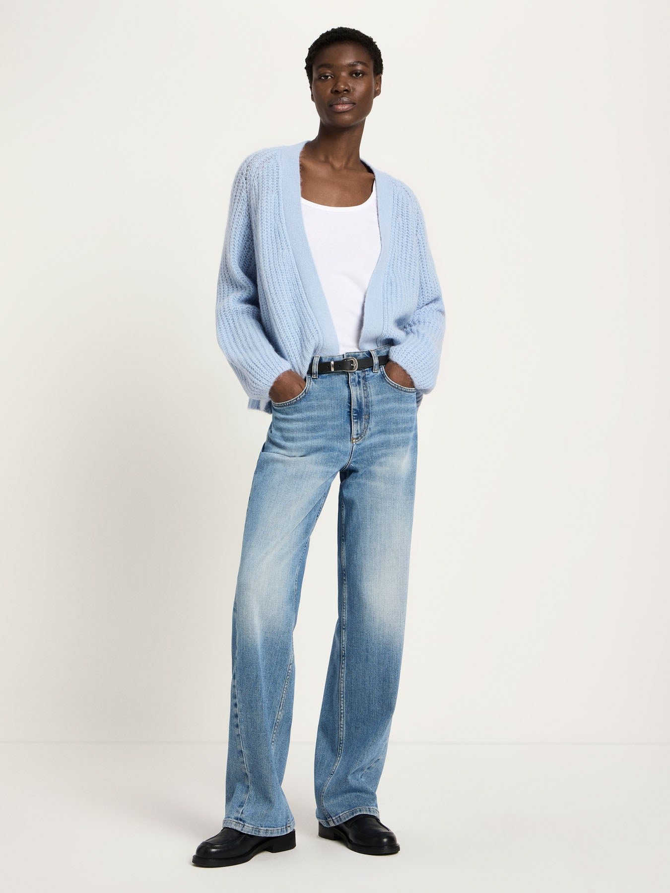 LANIUS - Chunky Strickjacke sea - WERTE FREUNDE