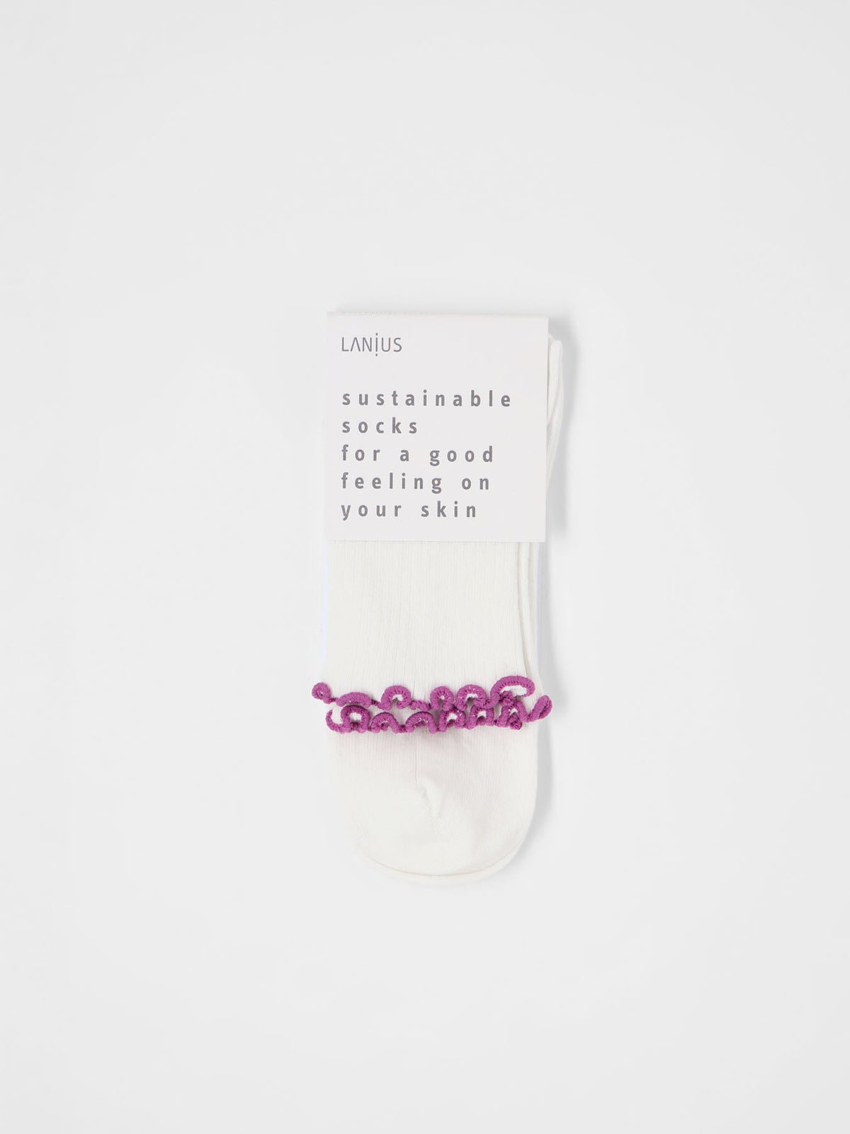 LANIUS - Socken mit Volant off white - WERTE FREUNDE