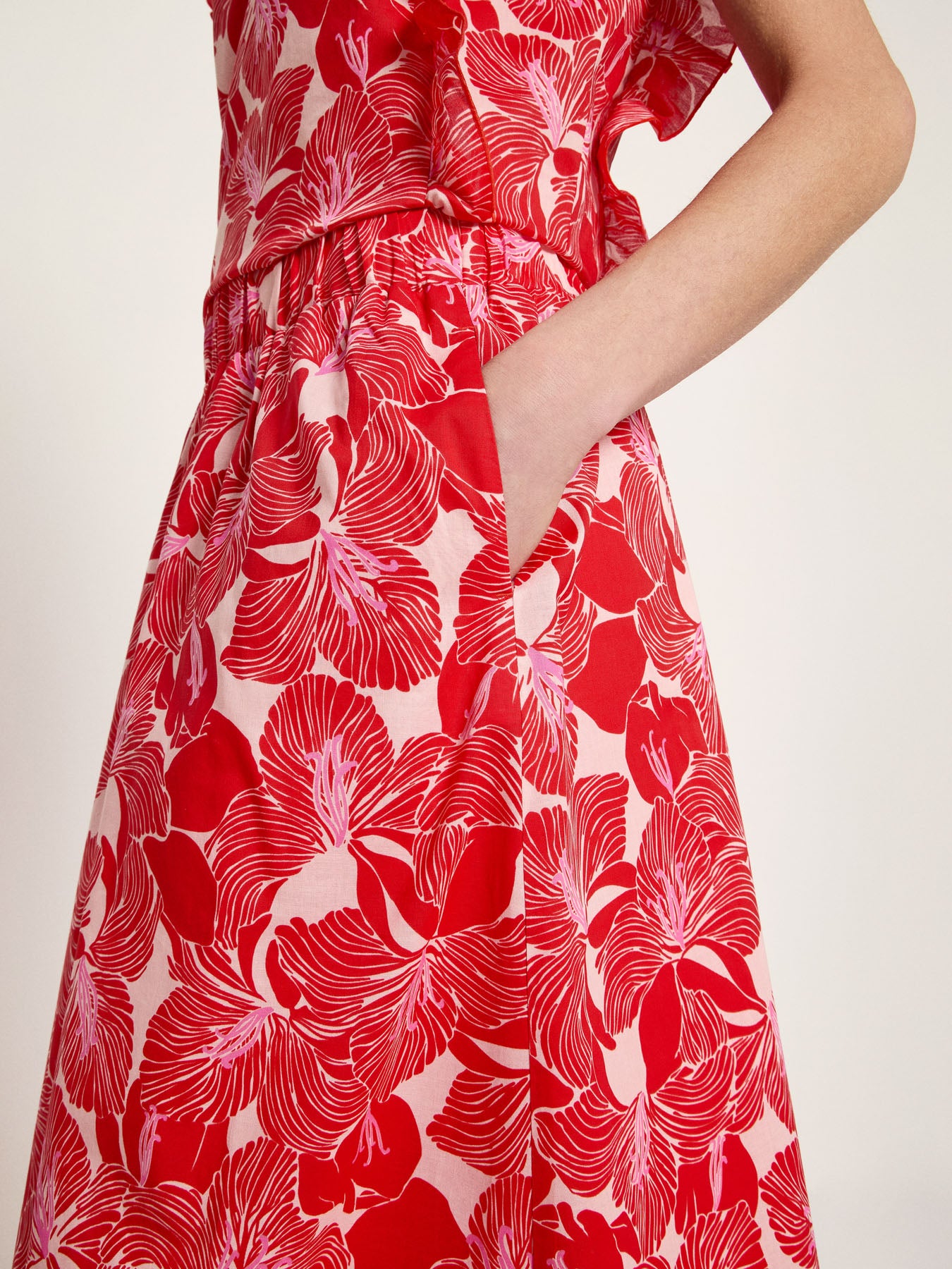 LANIUS - Midirock print bloom red - WERTE FREUNDE