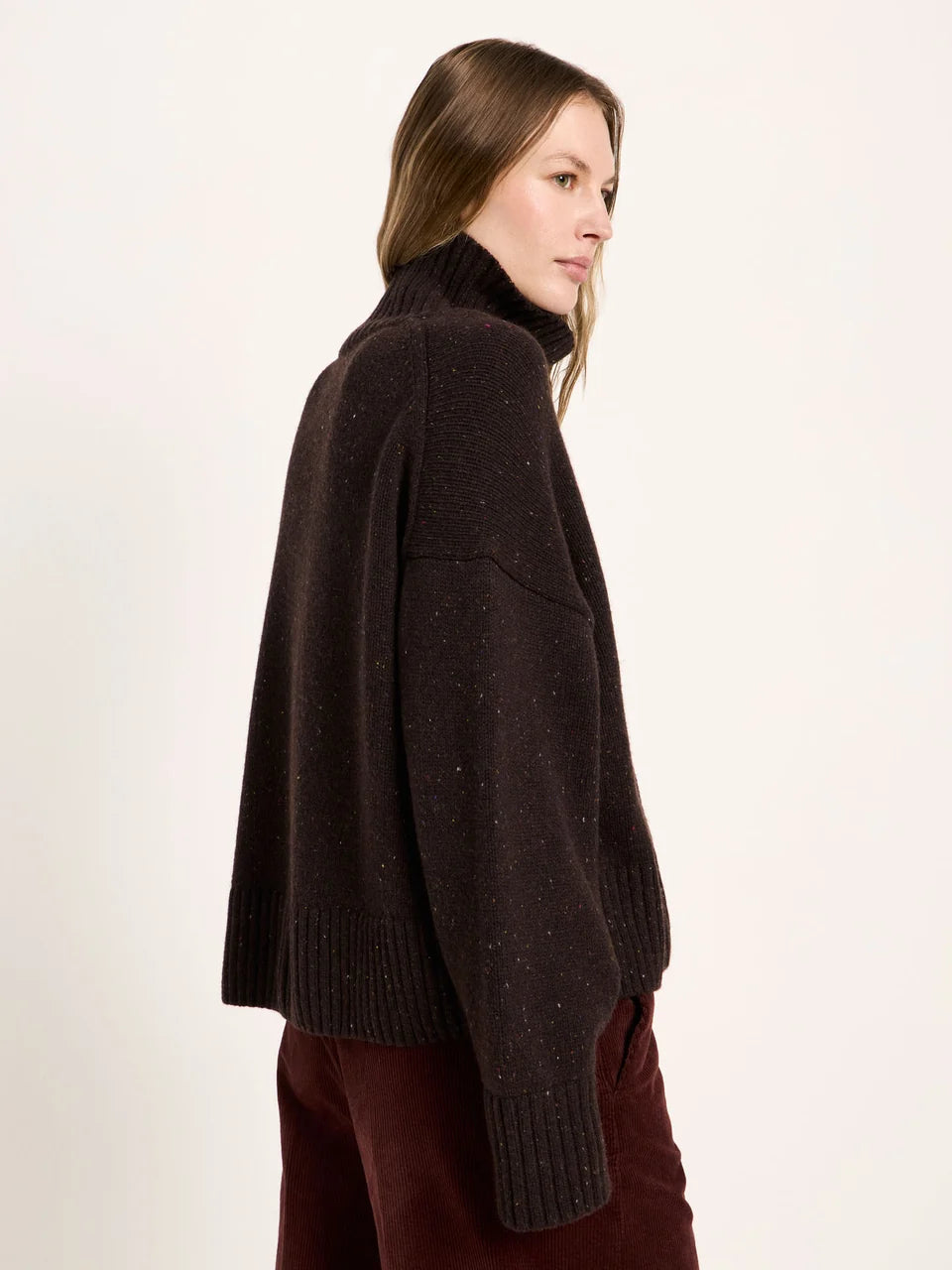 LANIUS - Oversize Pullover bitter chocolate tweed