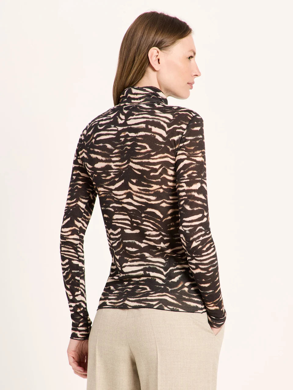 LANIUS - Rollkragenshirt print animal stripes rose