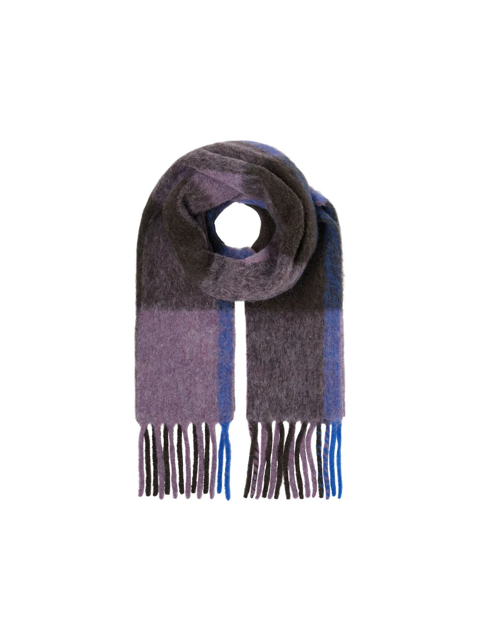 LANIUS - Karo Schal bitter chocolate