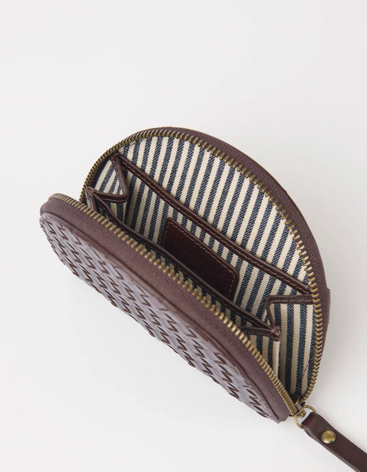 O MY BAG - Laura Coin Purse Chocolate Woven Classic Leather - WERTE FREUNDE