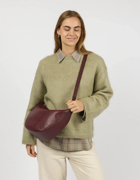 O MY BAG - Leo Maxi Dark Cherry Soft Grain Leather - WERTE FREUNDE
