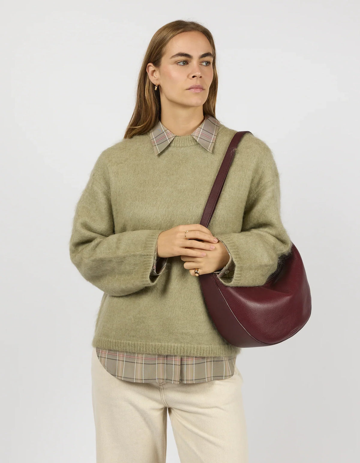 O MY BAG - Leo Maxi Dark Cherry Soft Grain Leather - WERTE FREUNDE