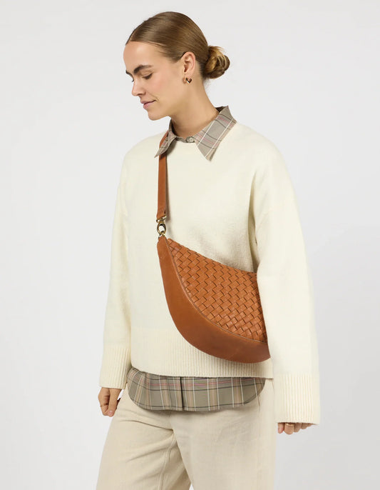 O MY BAG - Leo Maxi Woven Wild Oak Woven Soft Grain Leather - WERTE FREUNDE