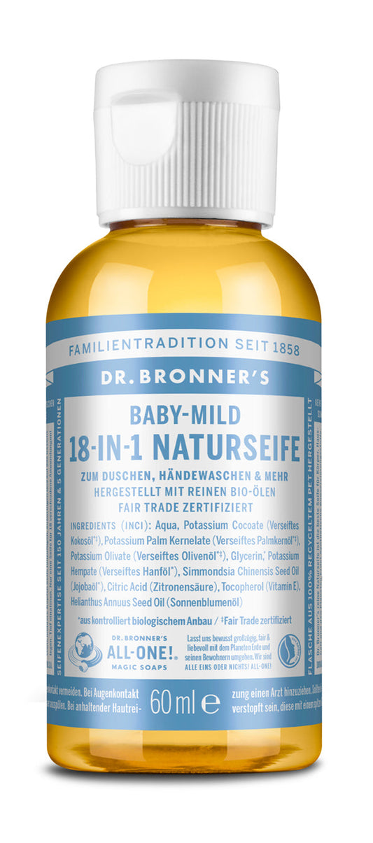 Dr. Bronner´s - 18-in-1 Naturseife Baby-Mild (ohne Duft) 60 ml