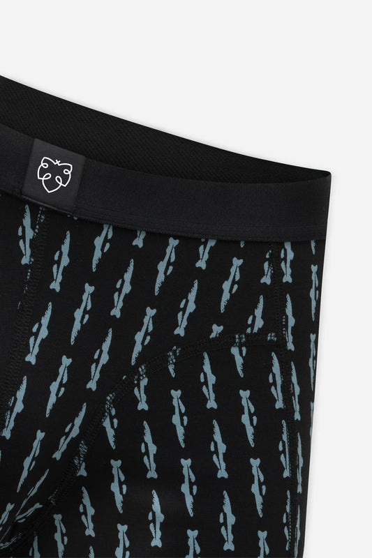 A-dam - Boxer Brief Black Trunks AOP 9000 A-dam Black - WERTE FREUNDE