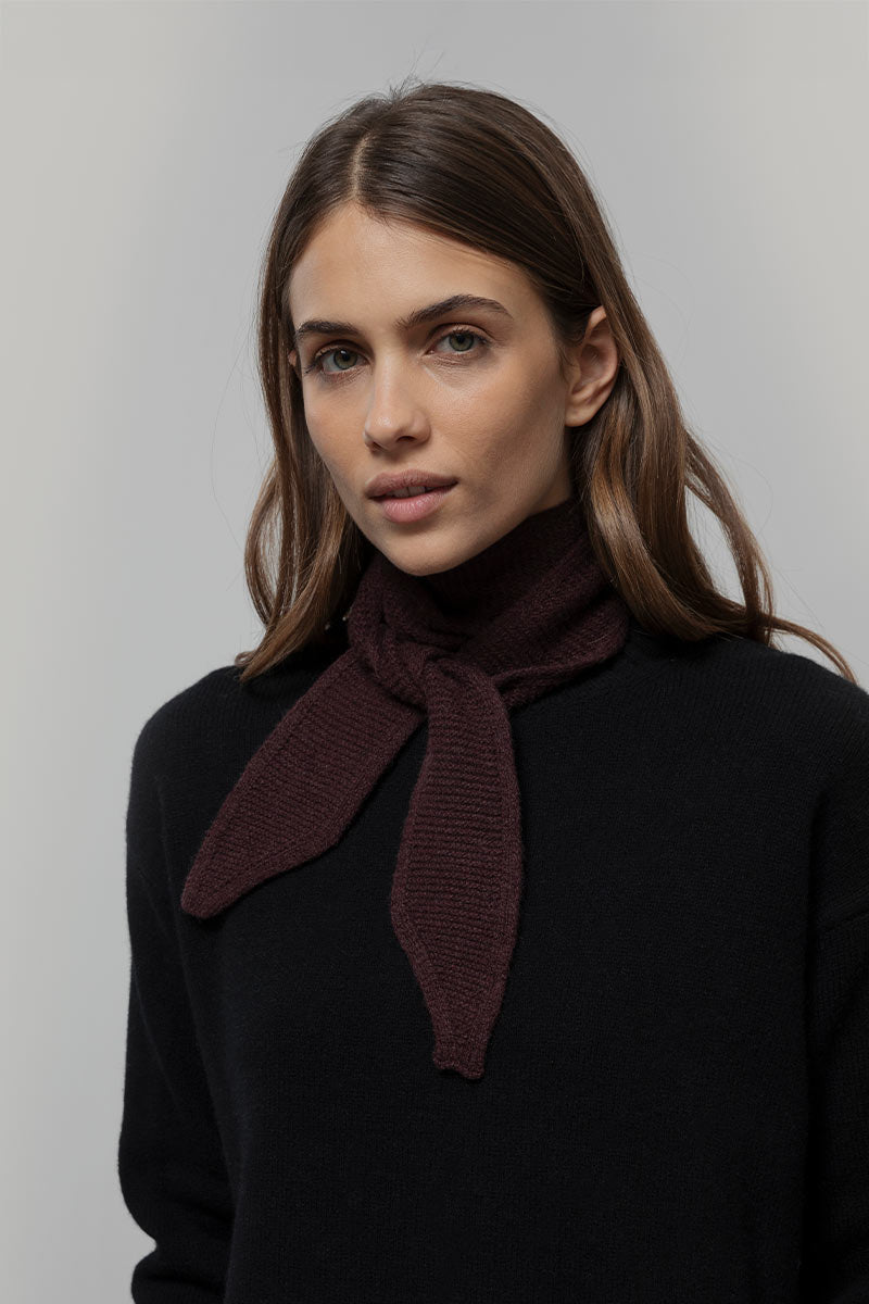 Rifo - Dina Cashmere Skinny Scarf Brown Caffè