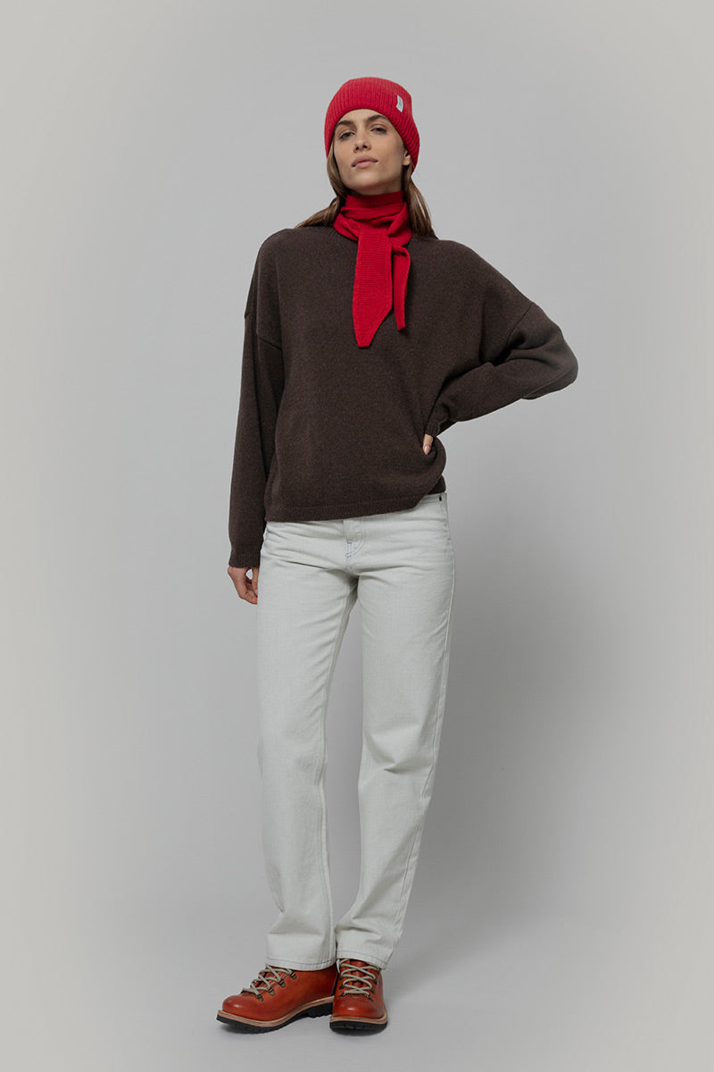 Rifo - Dina Cashmere Skinny Scarf Red Papavero
