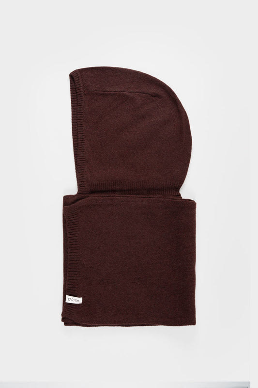 Rifo - Ilenia Cashmere Hooded Scarf Brown Caffè