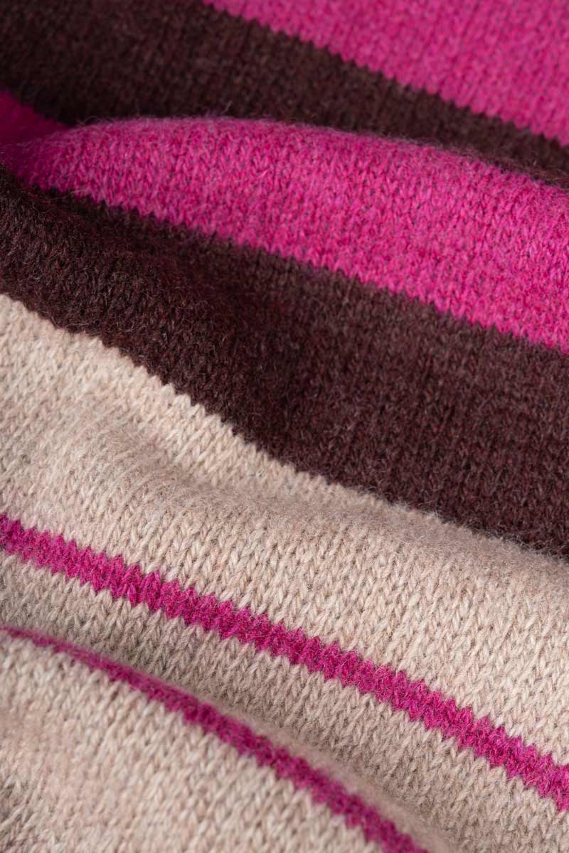 Rifo - Rino Cashmere Striped Skinny Scarf Multicolor Beige