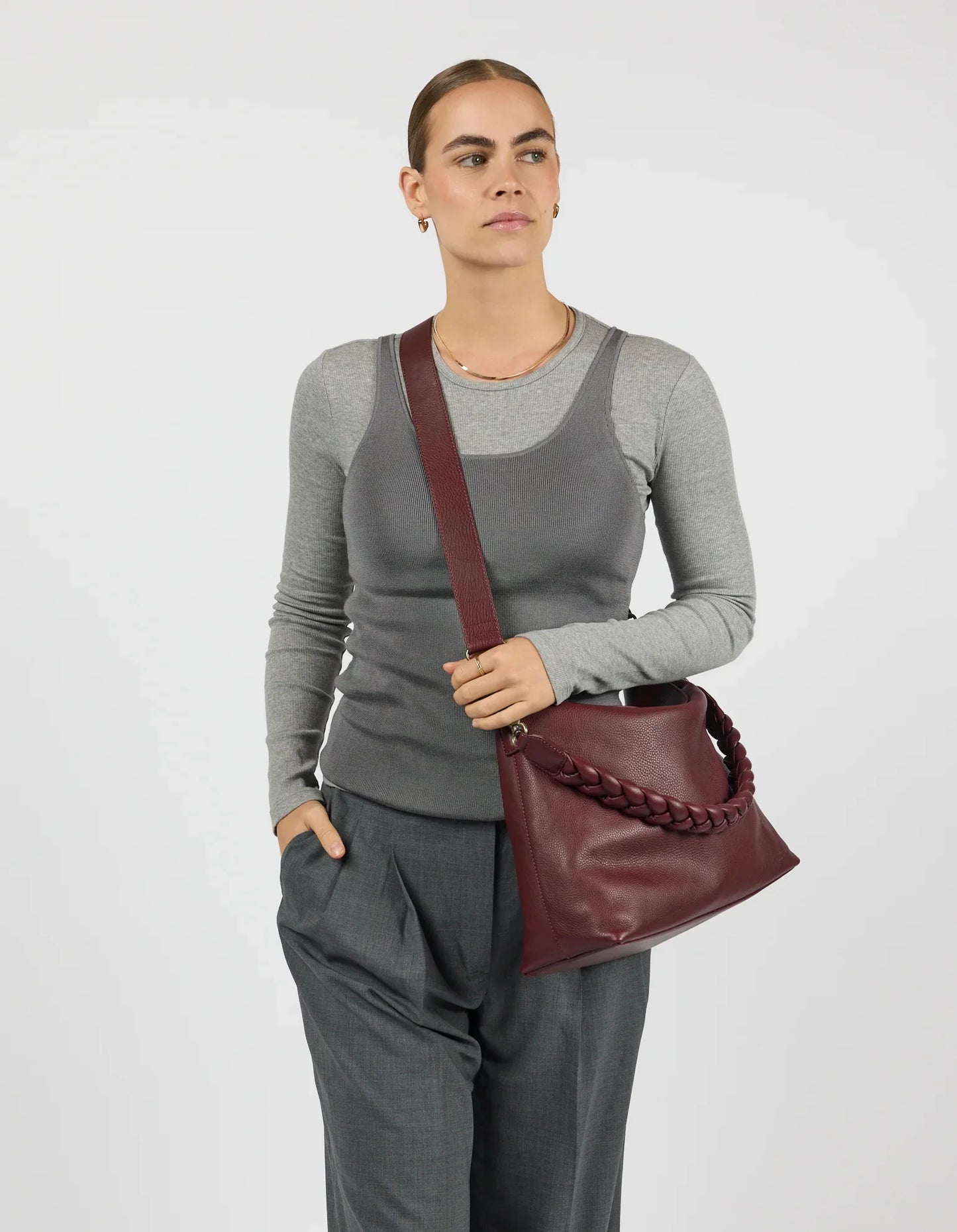O MY BAG - Sienna Dark Cherry Soft Grain Leather - WERTE FREUNDE