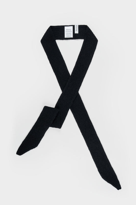Rifo - Dina Cashmere Skinny Scarf Black Ardesia