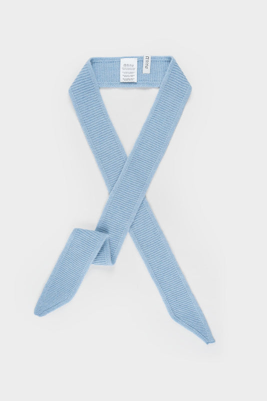 Rifo - Dina Cashmere Skinny Scarf Dusty Blue