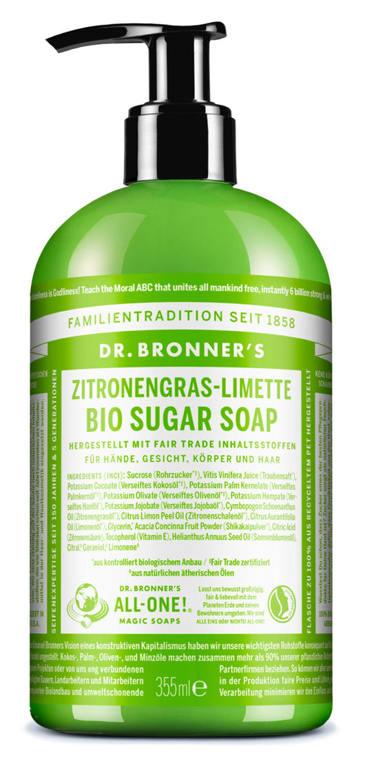 Dr. Bronner´s - Bio Sugar Soap Zitronengras-Limette 355 ml