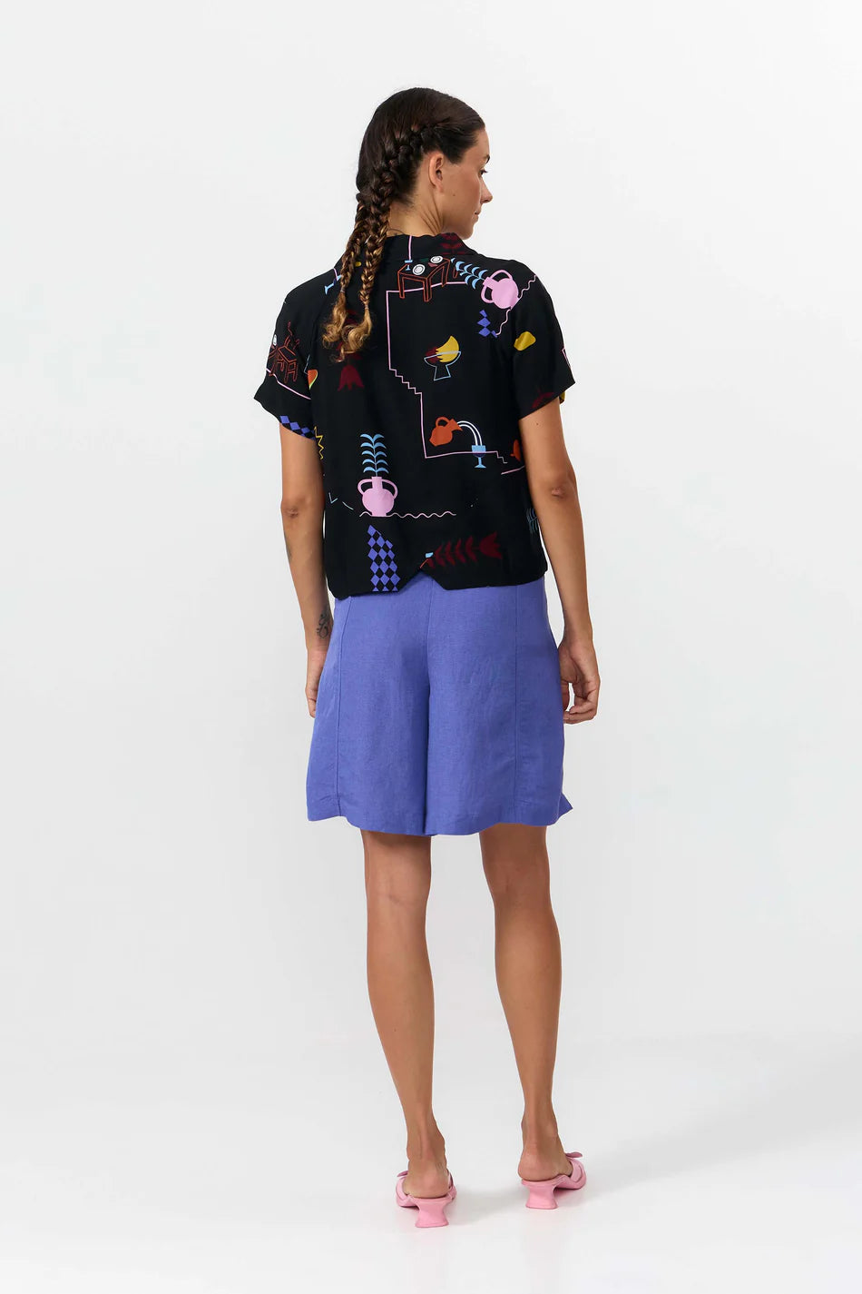 Suite 13 - NYASA SHIRT PRINT HOLIDAY BLACK - WERTE FREUNDE