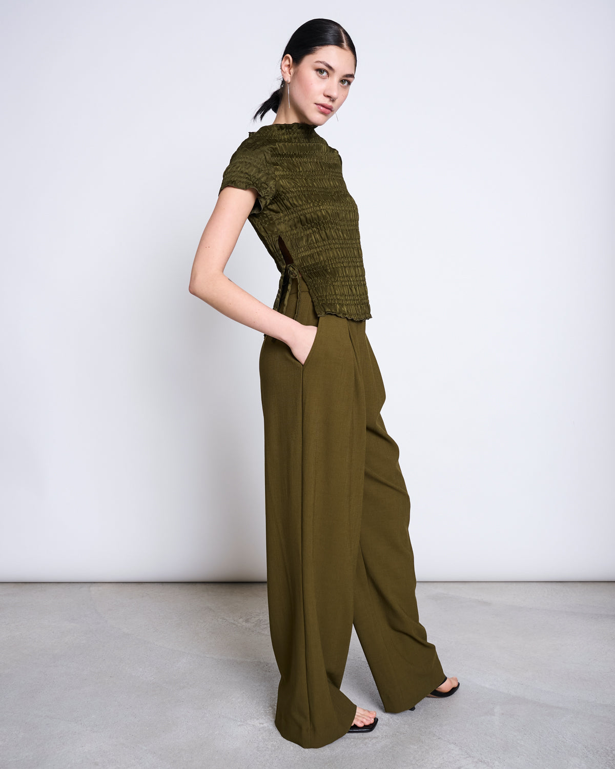 JAN N JUNE - NIVA PLEATED WIDE PANTS rosemary