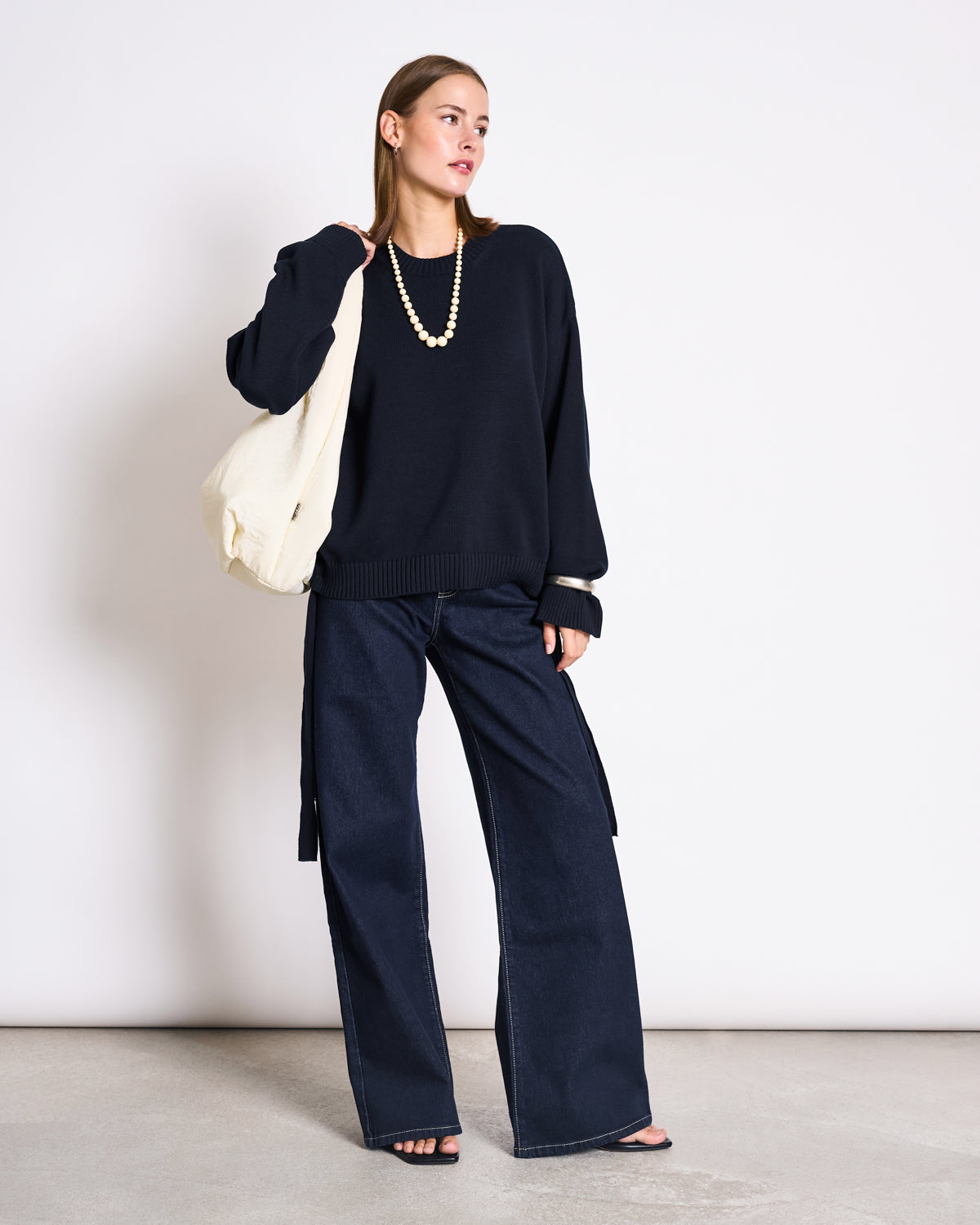 JAN N JUNE - CAPER Tie Sweater nightfall - WERTE FREUNDE