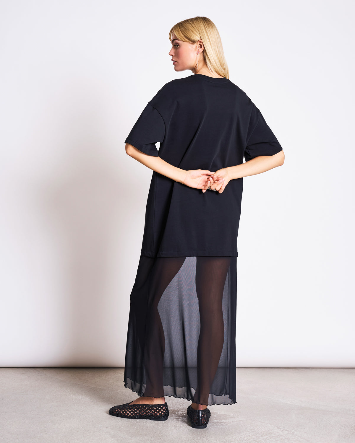 JAN N JUNE - LACERTA Mesh Jersey Dress black - WERTE FREUNDE