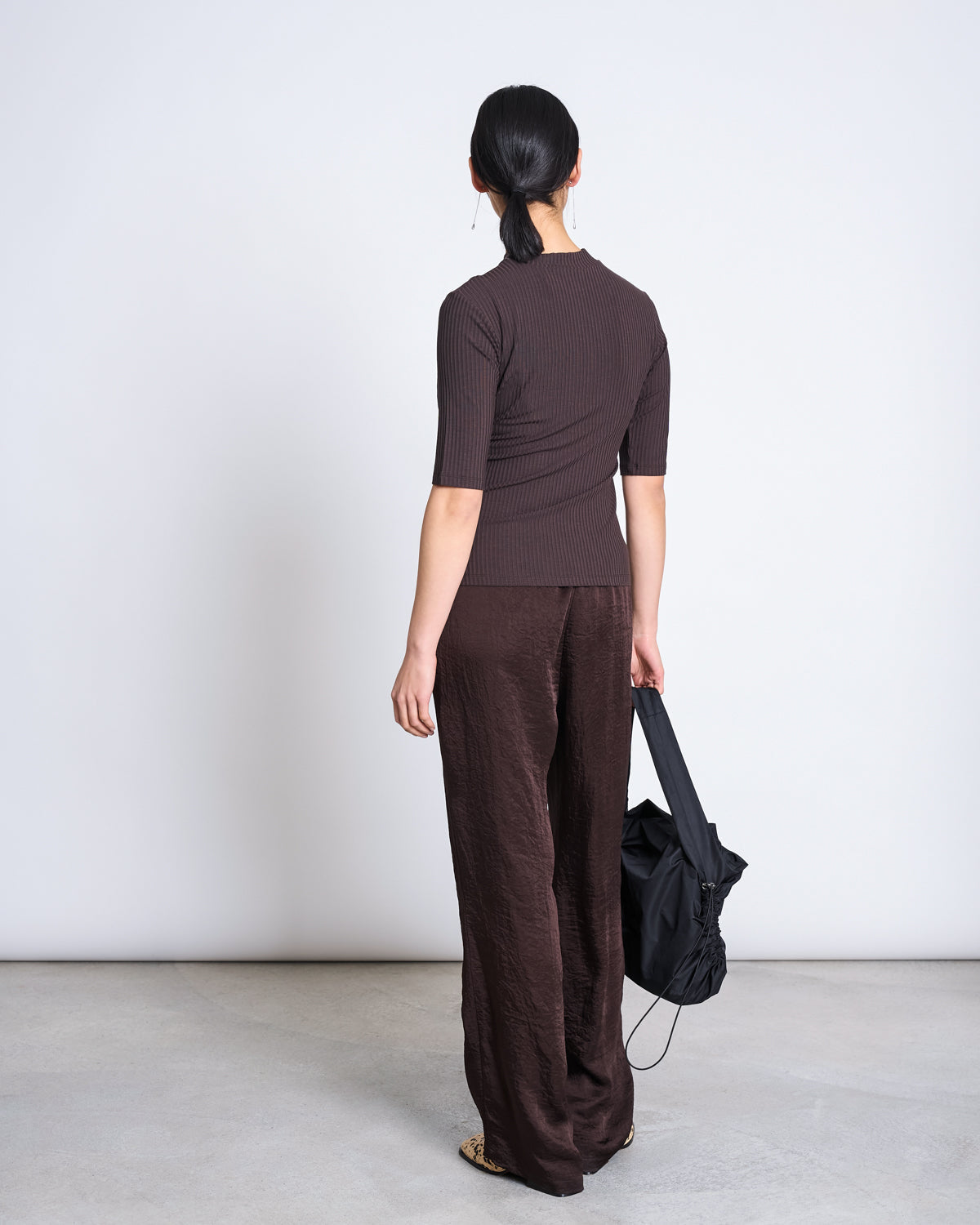 JAN N JUNE - NINA TENCEL™ LYOCELL RIB T-Shirt mud