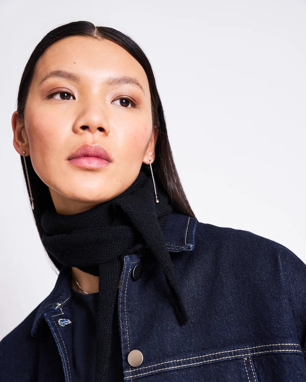 JAN N JUNE - AMBAR MINI WOOL SCARF black