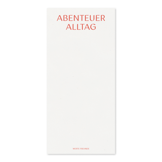 WERTE FREUNDE Papier - Block Abenteuer Alltag DIN LANG 50 Blatt