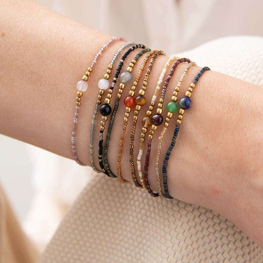 a beautiful story - Iris Card Blue Lace Agate Bracelet silberfarbig - WERTE FREUNDE
