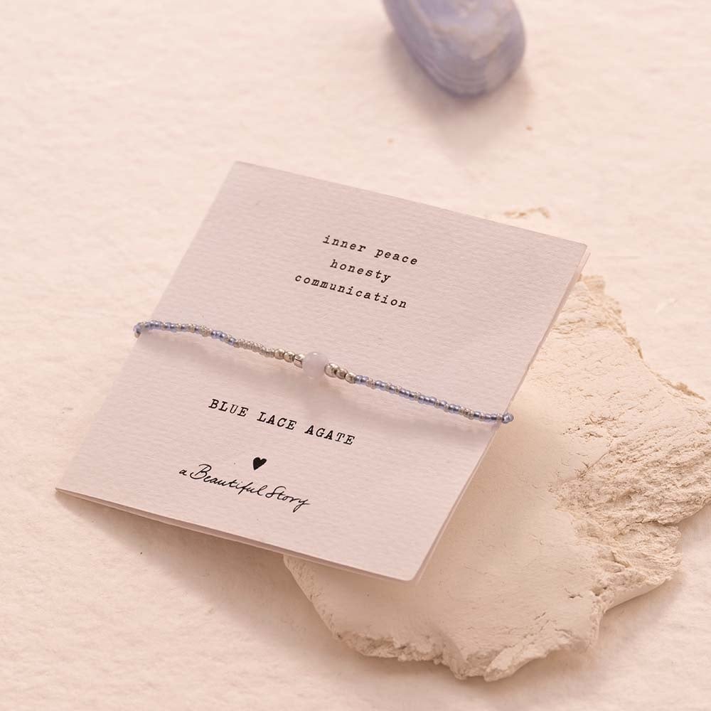 a beautiful story - Iris Card Blue Lace Agate Bracelet silberfarbig - WERTE FREUNDE