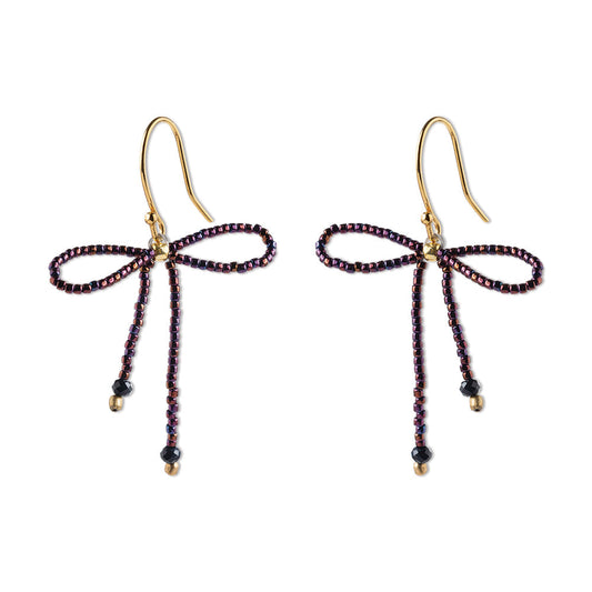 a beautiful story - Bow Black Onyx Red Colored Earrings Paar - WERTE FREUNDE