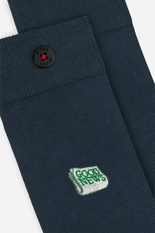 A-dam - Socks Blue Good News - WERTE FREUNDE